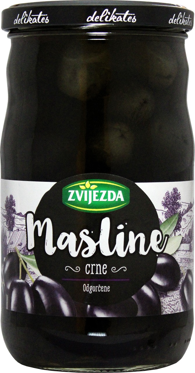 Schwarze Oliven mit Stein - crne masline - Zvijezda - Kroatien