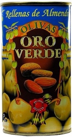 Oliven mit Mandelpaste gefüllt - Aceitunas rellenas de Almendra - Oro Verde - Spanien