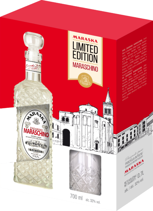 Maraschino Likör Geschenkbox + 1 Glas - Kirschlikör - Kroatien